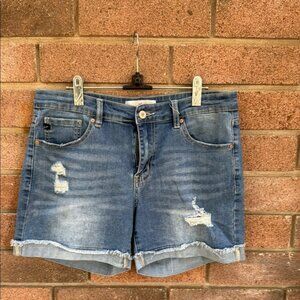 KanCan Blue Distressed Jean Shorts Relaxed Fit